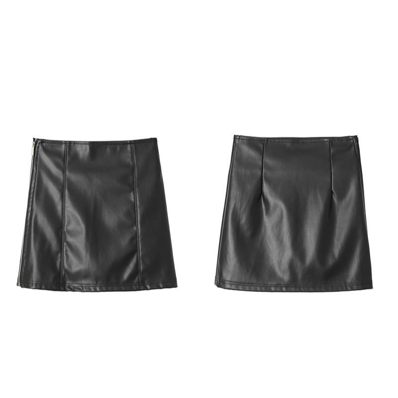 Черная мини-юбка из искусственной кожи, женская боковая молния с высокой талией, сексуальная посылка, хип-юбка Y2K, уличная мода