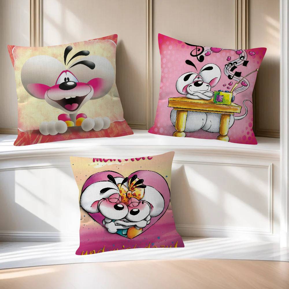 Cartoon DDiddl love cute kawaii Pillowcase toon Gift Cushion Cover Bedroom Home Sofa Chair Seat Decor pillow case