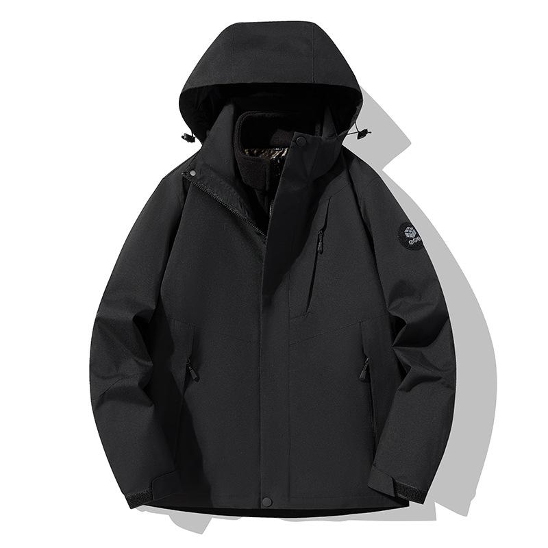 Новая уличная одежда «три в одном» Штурмовик для мужчин Осень и Зима Ветрозащитная Водонепроницаемая Одежда для альпинизма Пара Флисовая теплая Двойка