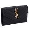 Bifold Wallet Quilted Leather Monogram MONOGRAMME Bifold Wallet 414404 BOW01 1000 [Saint Laurent] Women's [Item]