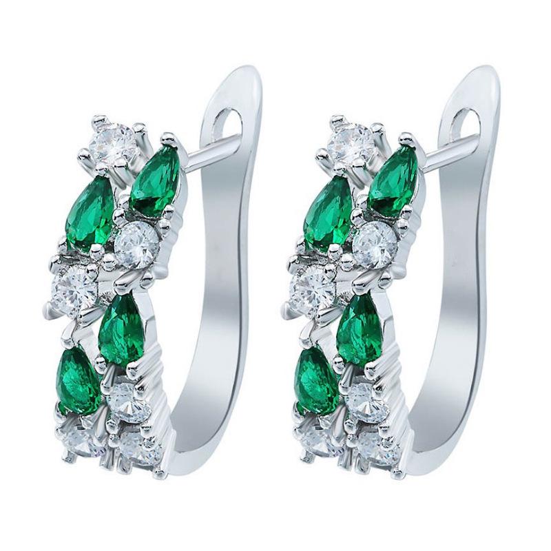 Элегантные прямоугольные серьги-бриллианты нежно-голубого цвета в корейском стиле