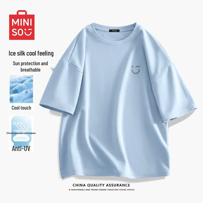MINISO Мужская футболка с коротким рукавом, отводящая пот, с эффектом прохлады