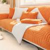 American Style Solid Color Winter Plush Sofa Towel Thicken Plush Soft and Smooth Sofa Covers Living Room Anti-slip Couch Cover