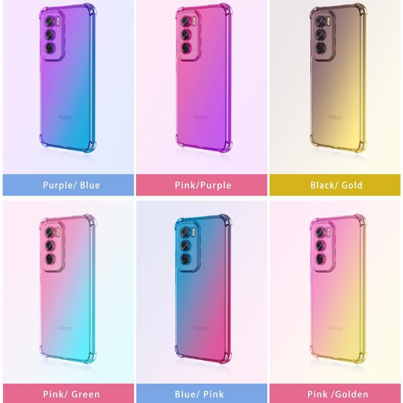 Ударопрочный градиентный чехол из ТПУ с усиленными углами для OPPO Reno 12 Pro G Reno 11 11F Reno12 Защитная крышка Fundas Coque Capa