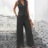 2024 European & American Fashion Vest Trouser Set: Collage Stitching Leisure Suit X1885