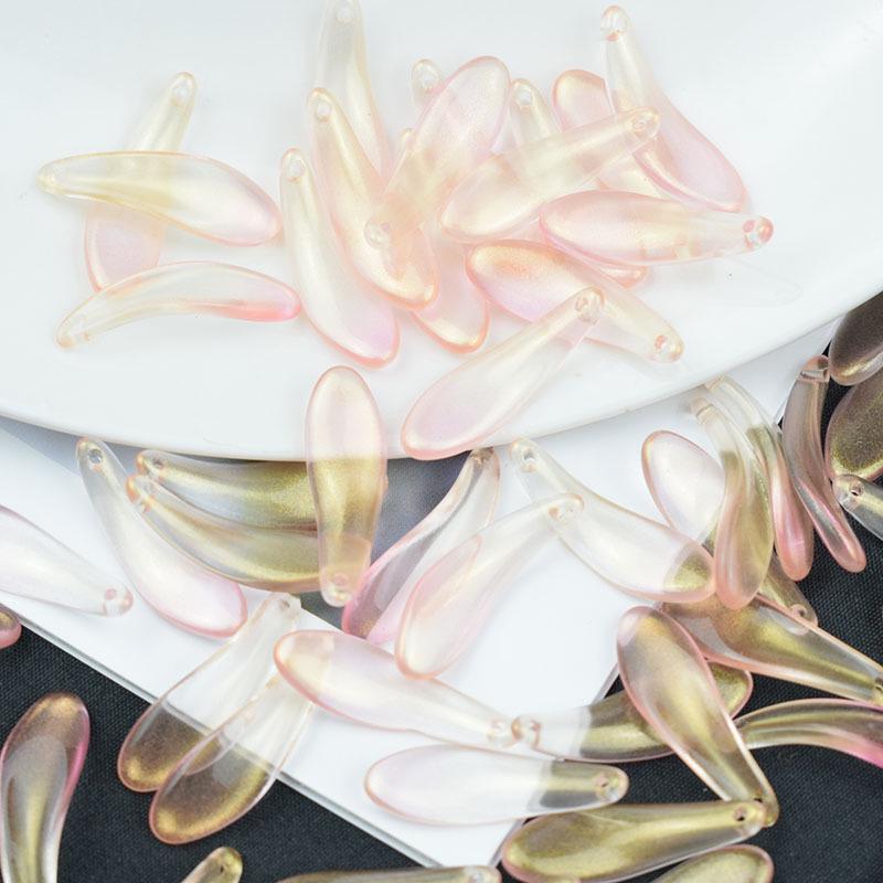 9*26 мм изогнутые лепестки хризантемы чешские стеклянные бусины для украшения головы ханьфу шпилька для самостоятельного изготовления