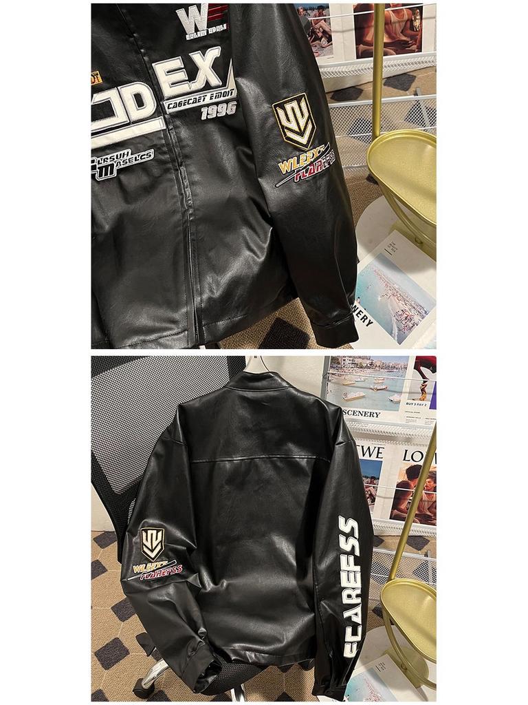 Мужская ретро мотоциклетная куртка из ПУ кожи - Весенне-осенний авиаторский гоночный стиль