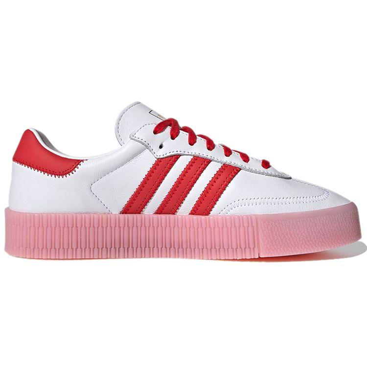 adidas Originals Sambarose Синтетическая кожа Прочные низкие кроссовки Женские кроссовки Белый Красный FX6269