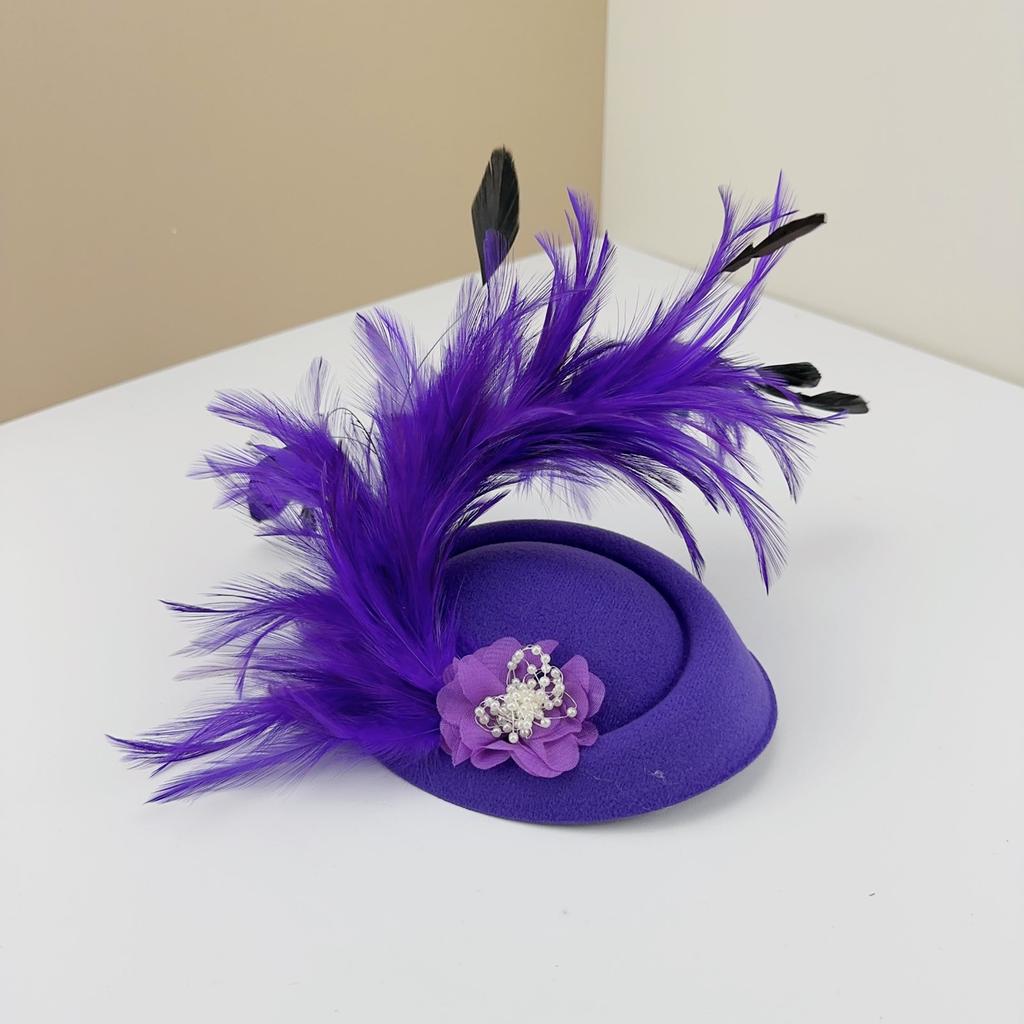 Девичья шляпка из фетра с перьями, форма, заколка для волос, повязка на голову для банкетной вечеринки для подростков, средневековая вечеринка, фотосъемка, нескользящая заколка для волос