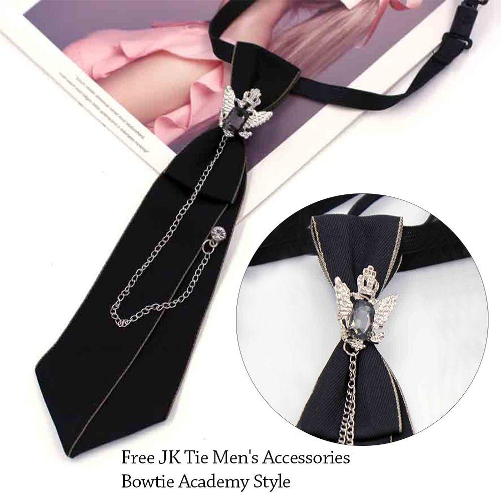 Punk Jewelry Bowtie Crystal Pendant JK Shirt Decoration Fashion Cravat Men Women