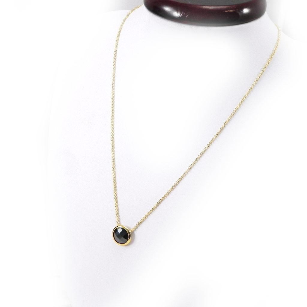 Les Trésors De Lily [G9348] - Black 'Linda' Gold-Plated Necklace
