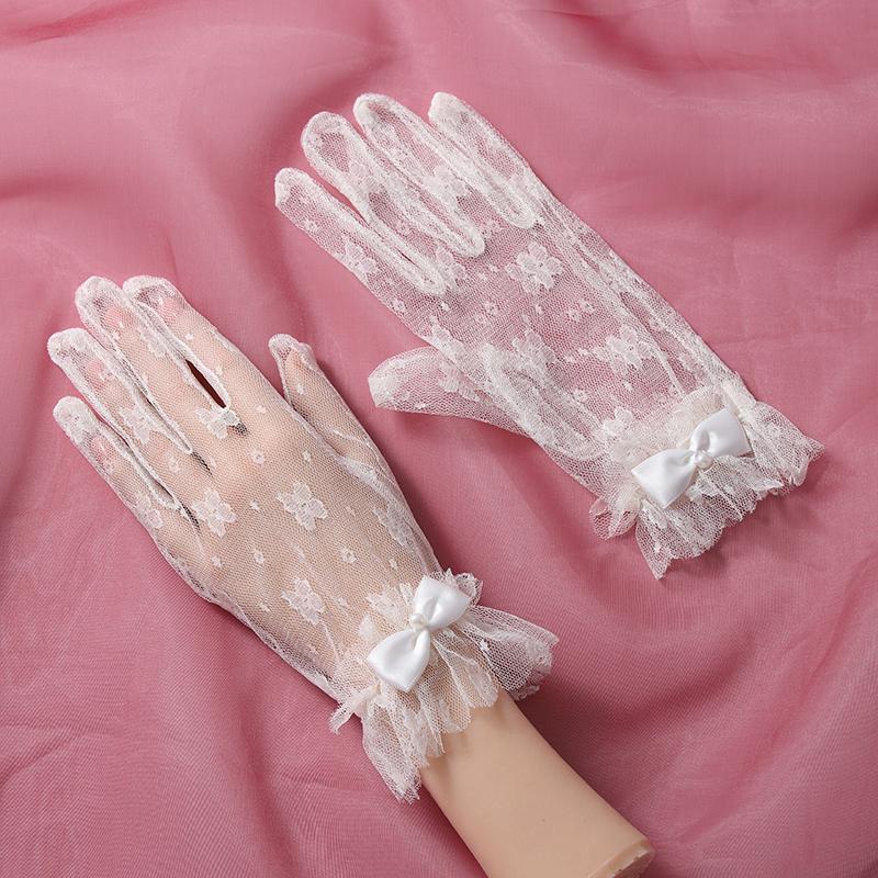 Свадебные перчатки Короткие тюлевые/хлопковые женские аксессуары для свадебного платья для выпускного вечера