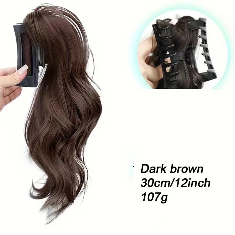 A Ponytail Wig with a Claw Clip and a Ponytail Braid Synthetic Grip Clip The Ponytail Is Elegant and Natural Suitable for Daily Use
