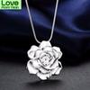 Lekani 925 Sterling Silver Lotus Necklaces &Pendants For Women Elegant Flower Short Necklace Sterling Silver Fine Jewelry Bijou