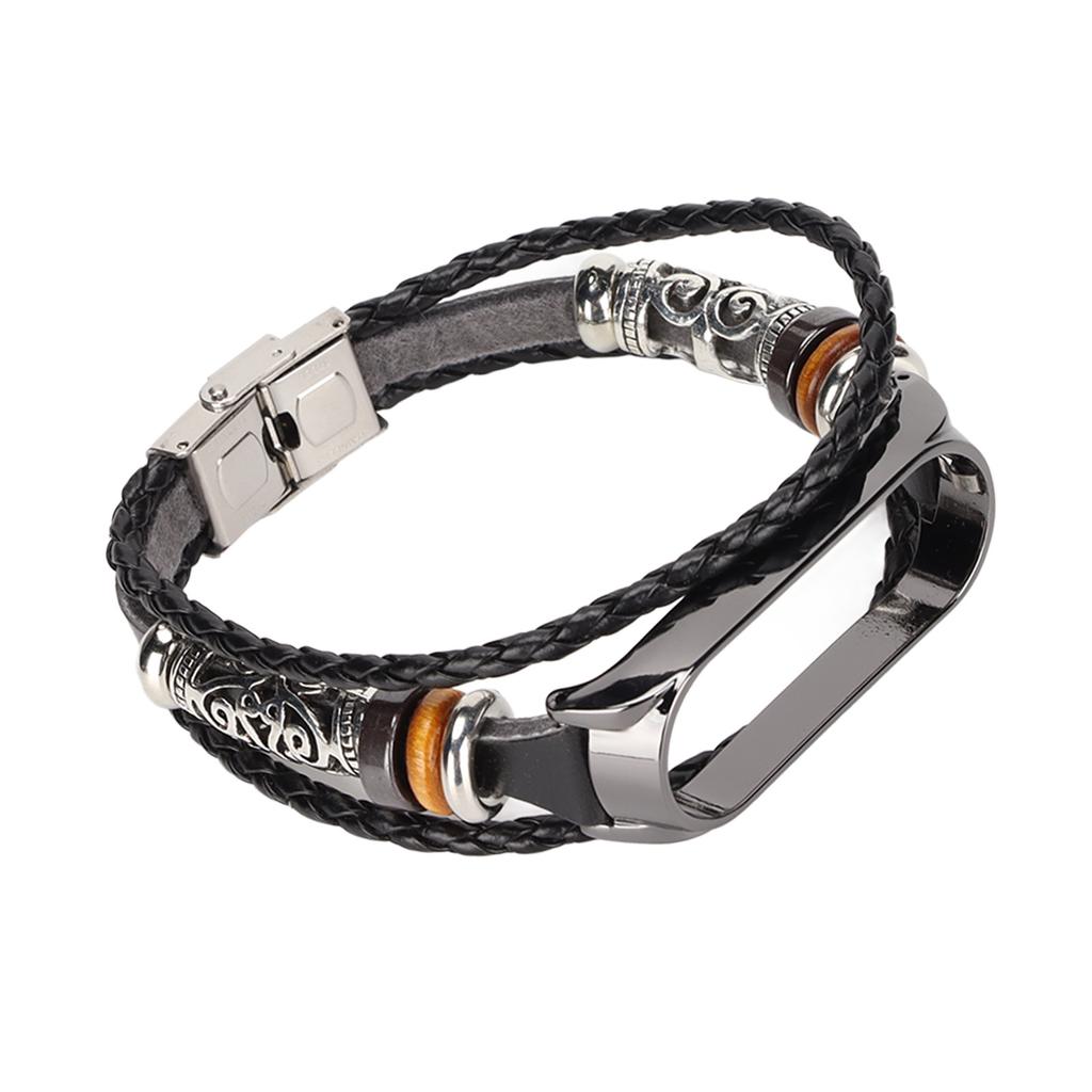 Кожаный ремешок, совместимый с браслетами Xiaomi Mi Band 6, ремешок для часов в этническом стиле, браслеты