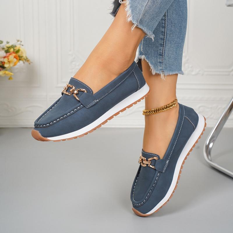 Модные Новые Повседневные Туфли с Металлической Пряжкой, Легкие Дышащие Осенне-Весенние Туфли Одинарного Покроя Большого Размера, Радостные Туфли для Взрослых