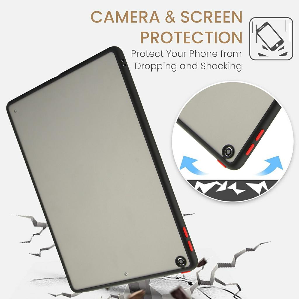 For iPad 9.7-inch (2018)/(2017) Case Skin Touch Matte Acrylic TPU Shockproof Tablet Cover