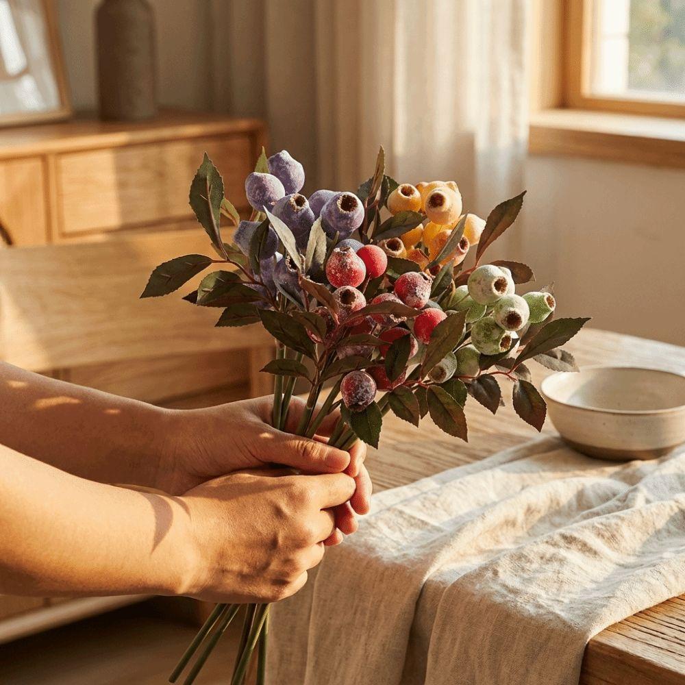 Handmade Artificial Eucalyptus Berries Plastic Foliage Simulation Gum-nut Dining Table