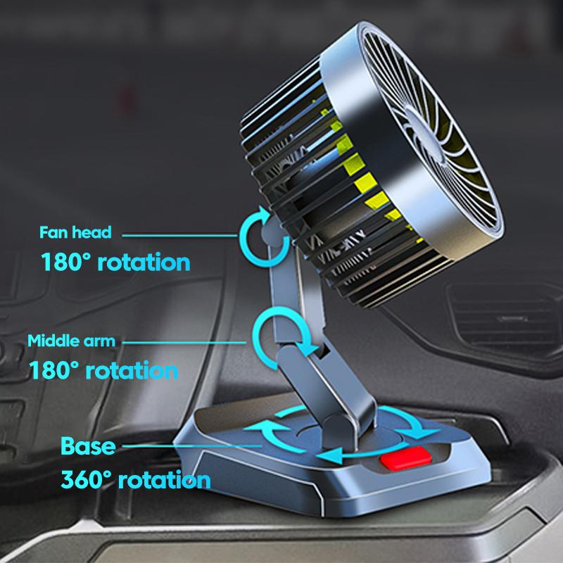 Fan For Car USB Double Fan Portable Fan Air Cooling Fan 360 Degree Rotation Office Fans Portable 3 Head Fan Mini USB Desktop Fan