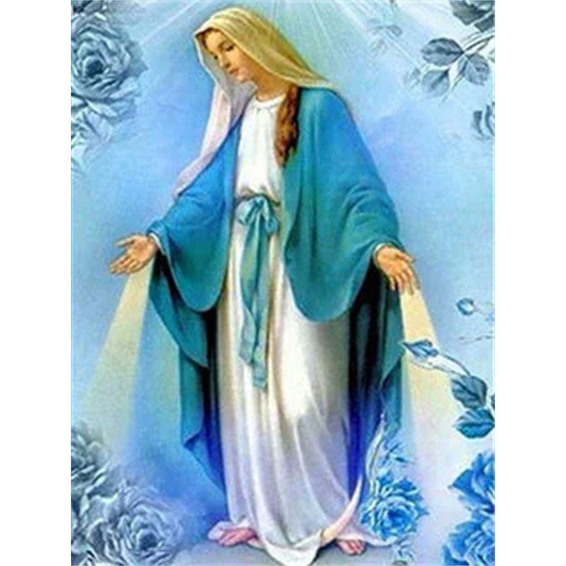 DIY Diamond Painting The Virgin Mary Cross Stitch Kit Mosaic Art Diamond Painting Full Circle Diamond Home Decoration