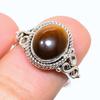 Кольцо из серебра 925 пробы с натуральным тигровым глазом, размер 8, A6z89