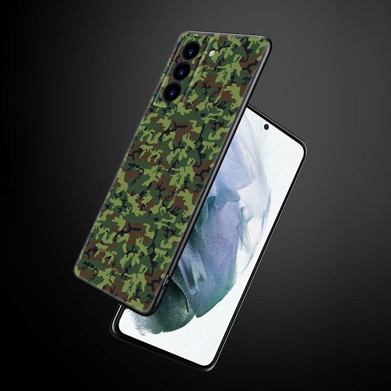 Камуфляжный армейский чехол для телефона для Samsung Galaxy S22 Pro S21 S20 Ultra FE S10 Lite 5G S10E S9 S8 Plus, мягкий черный чехол из ТПУ