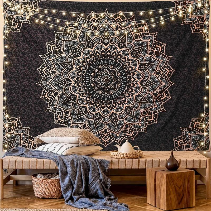 VIKAMA Light Luxury Style Mandala Pattern Tapestry A BohemianInspired Decorative Tapestry Suitable For Living Rooms And Bedroom