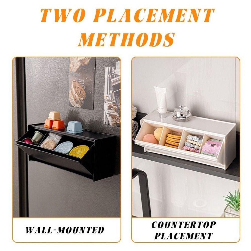 Plastic Magnetic Refrigerator Storage Box Wall Mounted Side Hanging Storage Rack  Bathroom