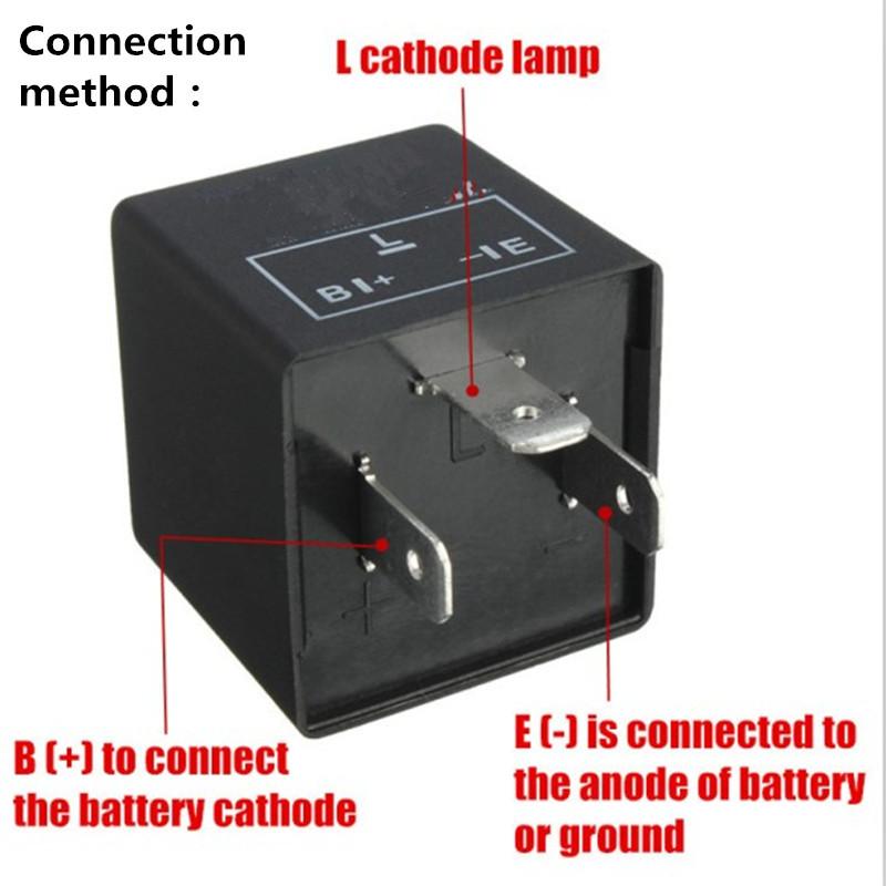 3P Car Motorcycle LED Flasher Relay 12V Universal Electronic Adjustable Freauency LED Turn Signal Light Blinker Flasher Relay