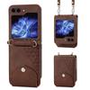 Samsung Z Flip Leather Case, Calf Pattern Full Coverage for Z Flip5, 4, 3.
