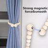 Подхваты для штор в стиле бохо, магниты для штор, бусины цвета дерева, декор комнаты, сильные магниты, круг для подвязки штор, хлопковая веревка, 2 шт.