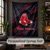 Personalized Wall Tapestry,Boston Red Sox Custom Text, Soft Fabric Wall Art For Indoor Decoration