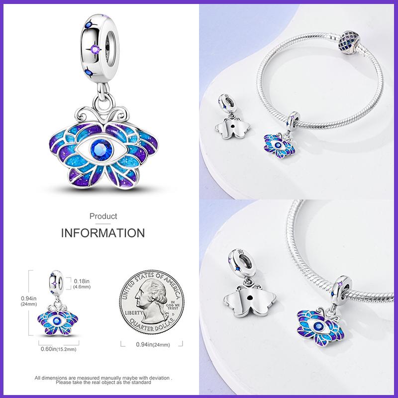 100% 925 Silver Fantasy Flying Dragon Mysterious Butterfly Charms Pendants Fit Qikaola Original Bracelets DIY Jewelry