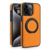 For iPhone 15 Pro Case with Ring Kickstand Compatible with MagSafe PU Leather Back Cover
