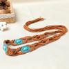 Ethnic Style Women's Belt, European and American Style DIY Knitted Hanfu Belt, Acrylic Turquoise Knitted Women's Waist Chain