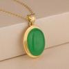 Green Onyx Oval Gemstone Necklace, Solid 925 Sterling Silver, Handmade Jewelry, Statement Jewelry, Gift For Her, Wedding Necklace