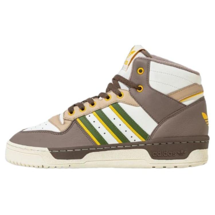 Adidas Originals Rivalry Abrasion Resistant Breathable Mid top Skateboard Shoes Unisex White Umber IH3405