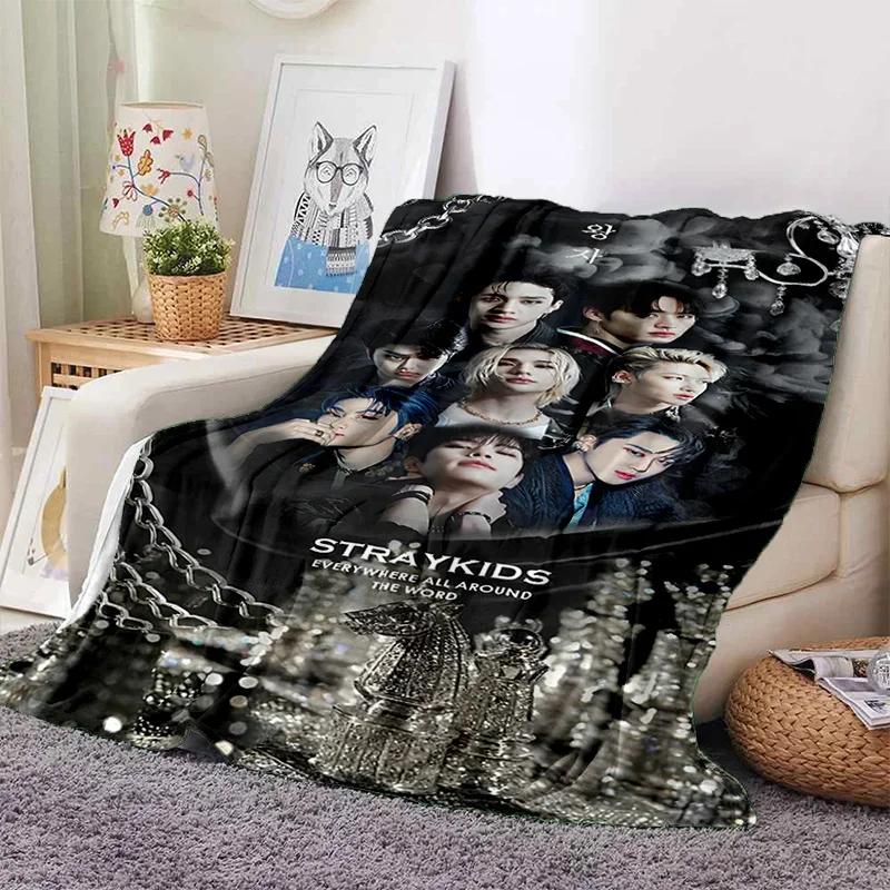 Корея Kpop Stray Kids 3D Певец Мягкое Фланелевое Одеяло для Кроватей Спальни Дивана Пикника, Плед для Накрытия на Улице Отдыха Подарок