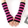 Разноцветные полосатые шерстяные перчатки для осени и зимы средней длины без пальцев теплые и модные вязаные нарукавники для женщин