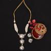 Silver Plated Polki Necklace Set for Women