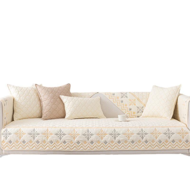 Подушка для дивана из отшлифованной ткани Nordic: Современный, нескользящий жаккардовый чехол, универсальный для всех сезонов