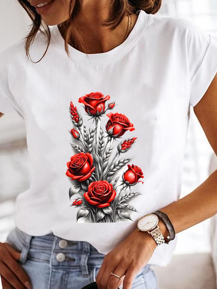 (Азиатский размер) Одежда Футболка Модная Футболка бабочка тренд милый Принт Леди Женская Повседневный Топ Короткий Рукав Женские Графические Футболки