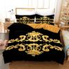 Luxury Gold Floral Duvet Cover Bohemian Leaves Microfiber Exotic Geometric King Queen for Children Adult for Bedroom Decoration