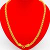 Мужская властная золотая цепочка с имитацией золота 7N Bold Double Faucet Keel Chain Chain, позолоченная большая змеиная костяная цепь