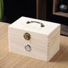 Portable Solid Wood Kung Fu Tea Storage Box with Thermometer