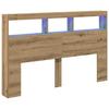 LED Headboard with Shelves Artisan Oak 160 x 17 x 102 cm