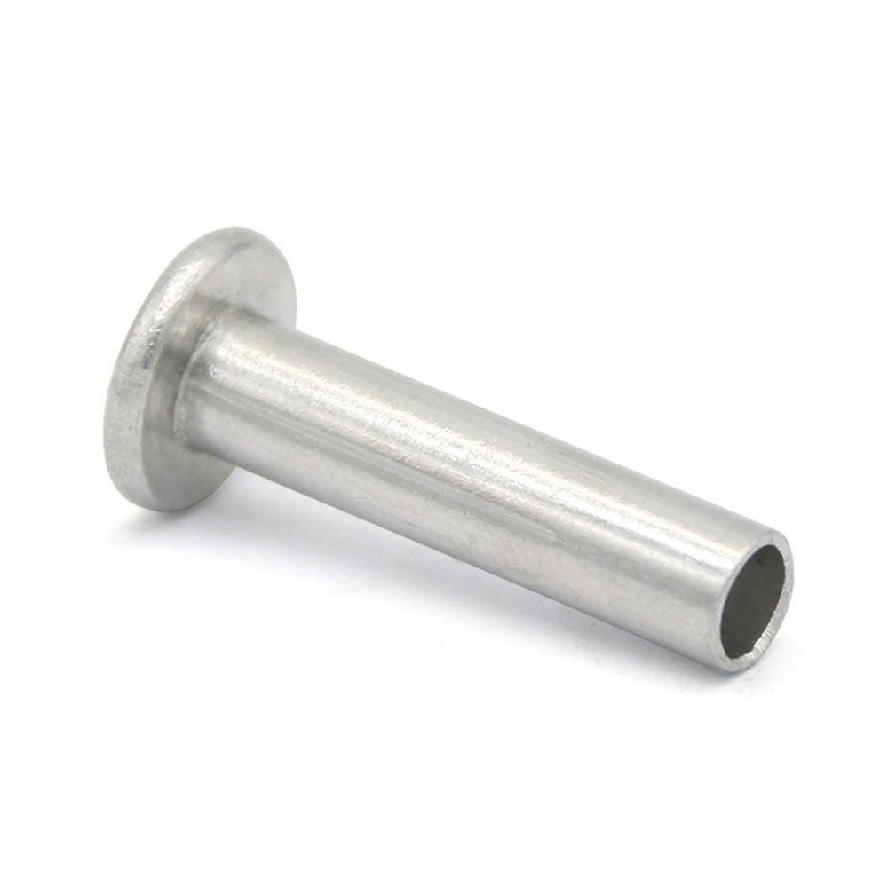 100 шт. M2 M2.5 M3 Полутрубчатые заклепки Серебристый тон Цилиндрический стержень Алюминий Плоская полукруглая головка