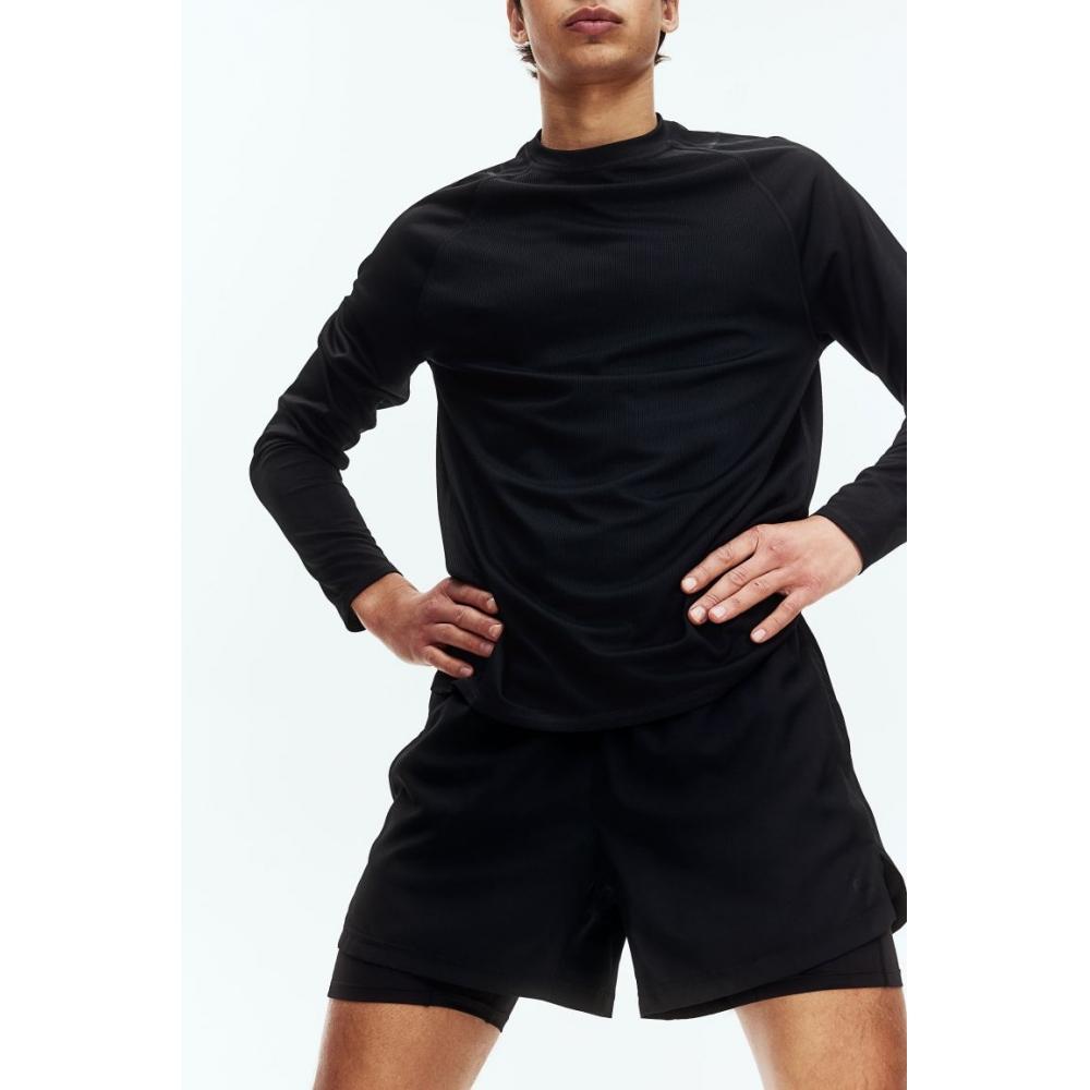 H M dryMove Long Sleeve Sport Top Black