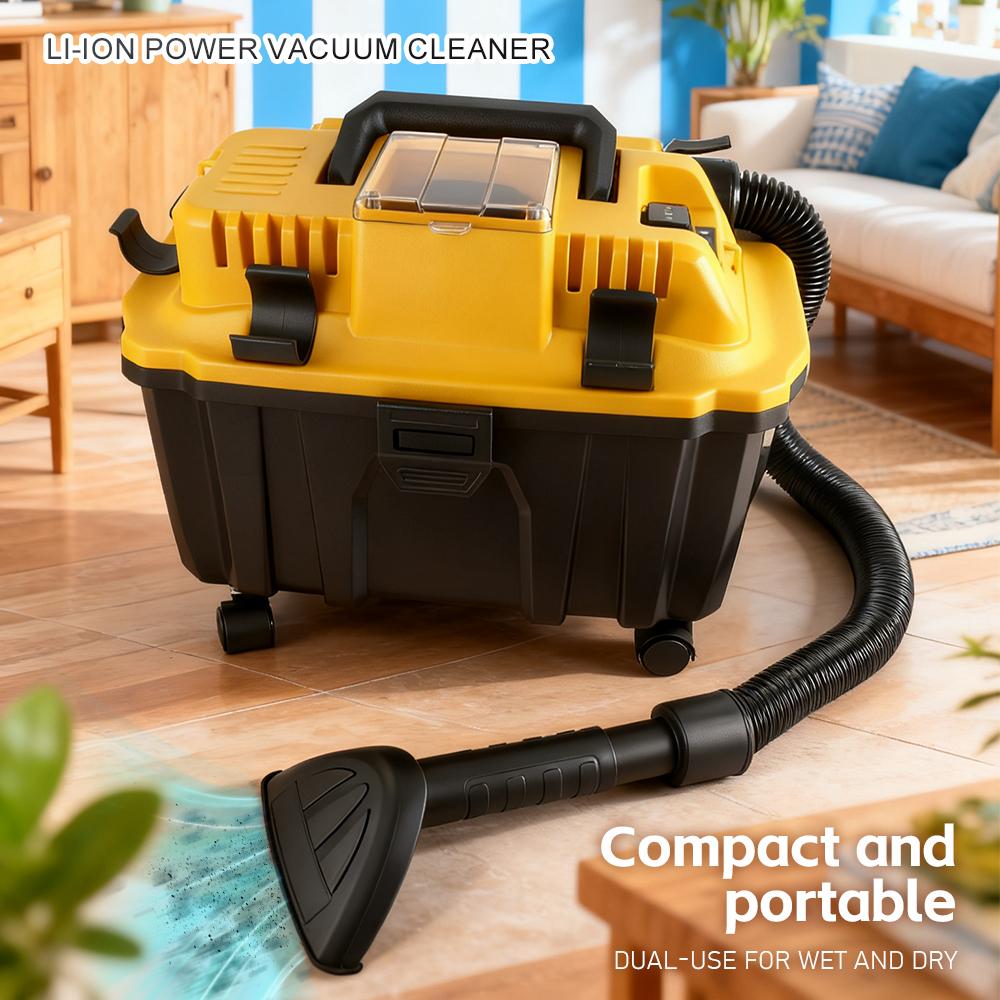 Бесщеточный литий-ионный аккумуляторный пылесос Портативный пылесос для влажной и сухой уборки Пылесос с высокой силой всасывания для аккумулятора DeWalt