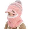 Осенне-зимняя шапка-ушанка унисекс для девочек и мальчиков вязаная флисовая шапка милый детский шарф шапочки